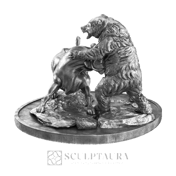 Bull & Bear Fighting Statue - Picture 3