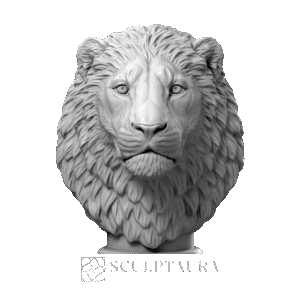 Lion Head Statue Animal Sculpture - 196648 – TS