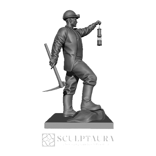 Mine Worker Collier Model Pitman Statue - Picture 1