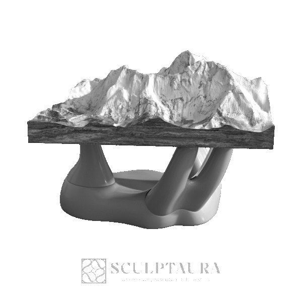 Miniature Everest Mountain on Sculptural Stand - Picture 3