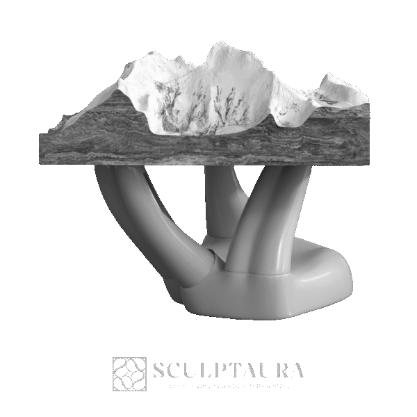 Miniature Everest Mountain on Sculptural Stand - Picture 4
