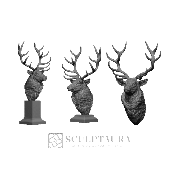 Red Deer Bust - Picture 2
