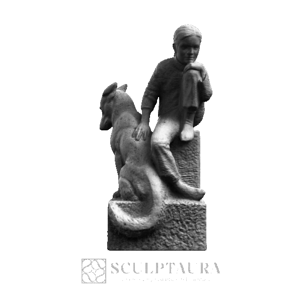Sculpture Girl and Dog - Picture 4