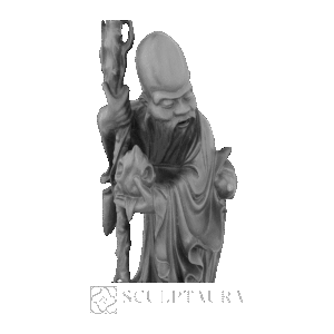 Sculpture Japanese Old Man with Walking Cane - 1273495 – TS