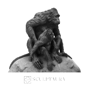 Sculpture Monkeys on Rock - 1209211 – TS
