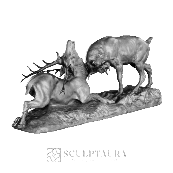 Two Dear Fighting Statue Remastered - Picture 3